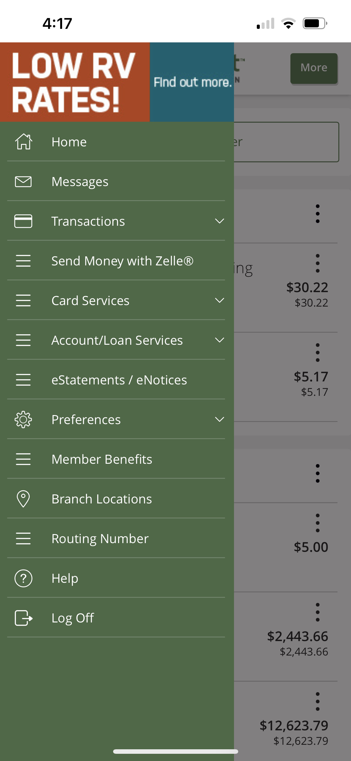 Member Benefits Access from eBanking app